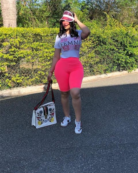 

2pcs outfits designer casual womens clothing print letter women clothes two piece sets short sleeve, White