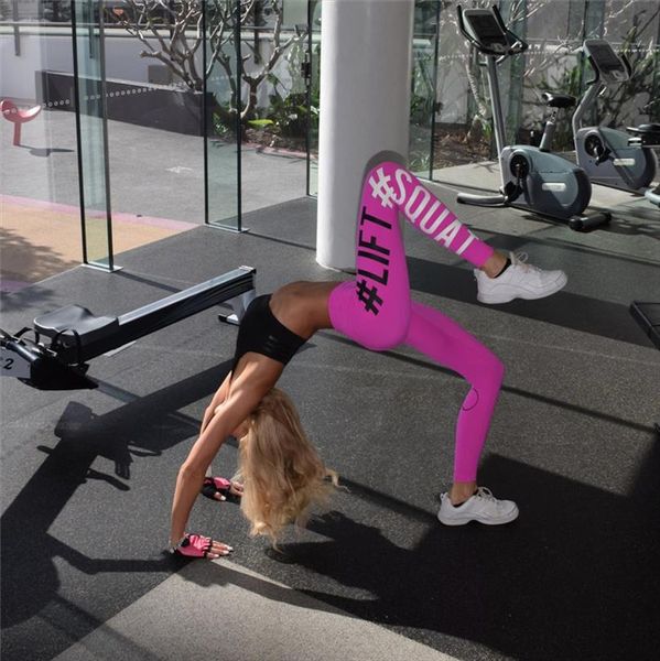 

skinny legging women sportswear lift squat print fitness pants push up hips womens leggins stretch pants, Black