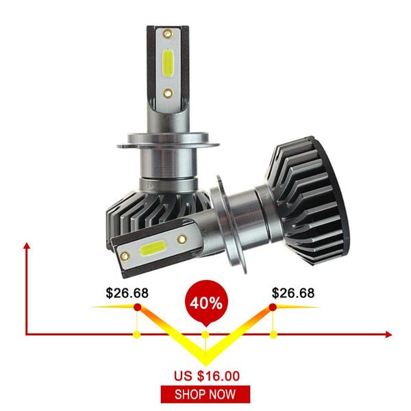 

2 pcs h4 led h7 h11 led bulbs h1 h11 h3 9005 9006 4 3 h10 h8 60w 8000lm 6000k car headlight 12v auto headlamp fog light bulb
