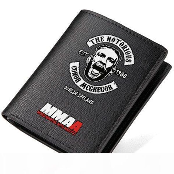 

conor mcgregor wallet sport purse mixed martial arts short long cash note case money notecase leather burse bag card holders, Red;black