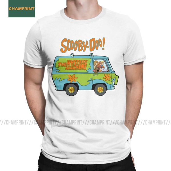 

scooby doo mystery machine t-shirts men mystery machine shaggy dog comic funny pure cotton tees short sleeve t shirts plus size