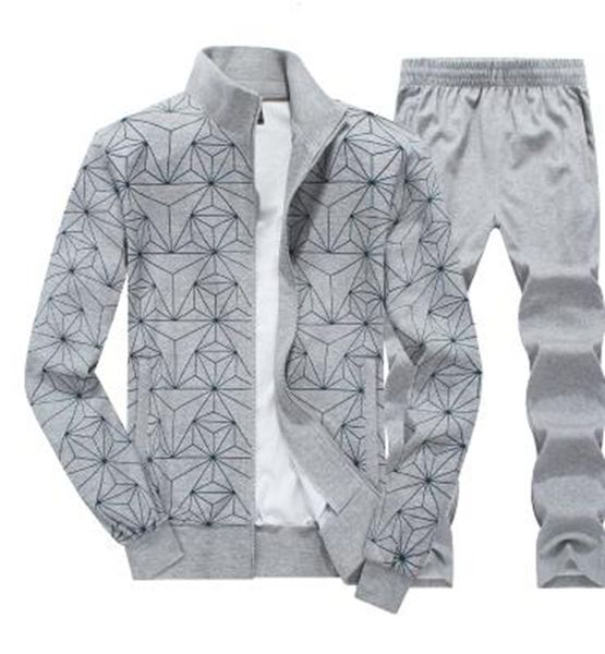 

wholesale new style printing fashion men's sportswear suit size l-8xl, Gray