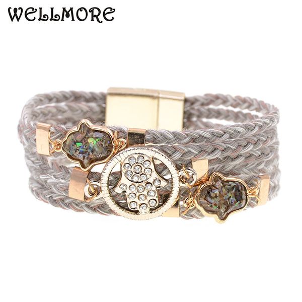 

wellmore women bracelets bohemia cotton charm bracelets for women fashion jewelry wholesale drop shipping, Red;blue