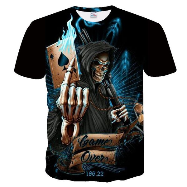 

mens skull punk style skull 3dt- men skull punisher 3d print shirts graphic hentai humor men clothing