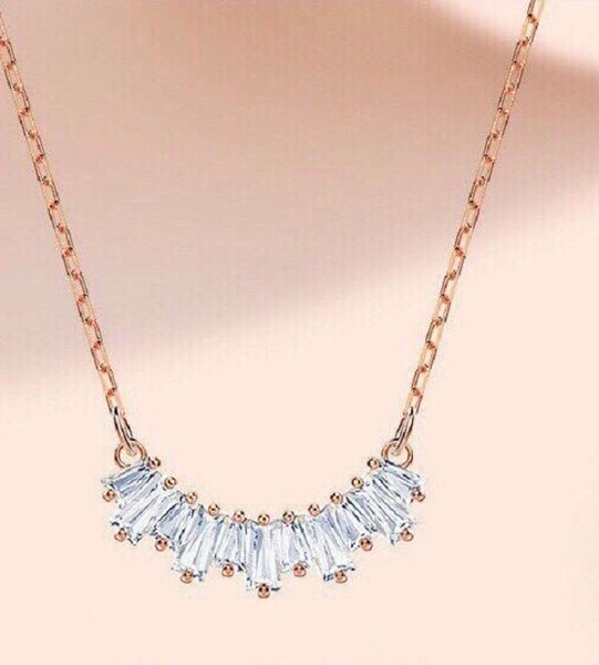 

2020 swarovski spring/summer rose gold pendant clavicle chain sun flower necklace, Silver