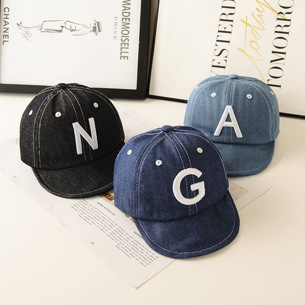 

2020 children's spring and autumn and summer thin section hats boys girls small medium-sized children's sunscreen sun ha, Blue;gray