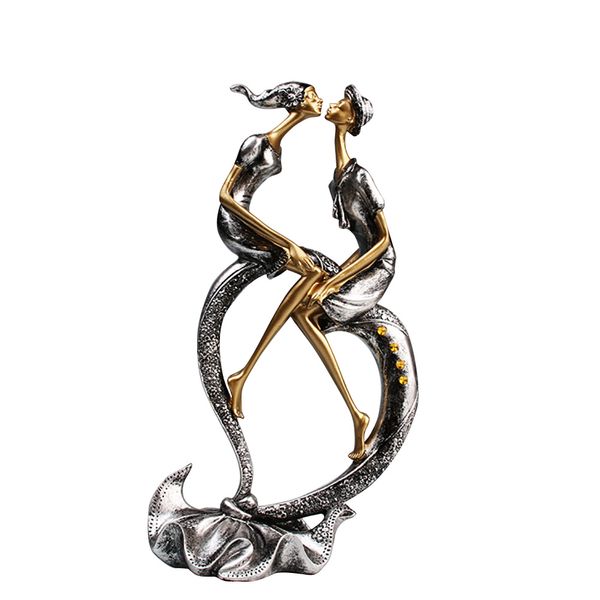 

resin figurine living room home wedding lovers statue kiss couple handicraft