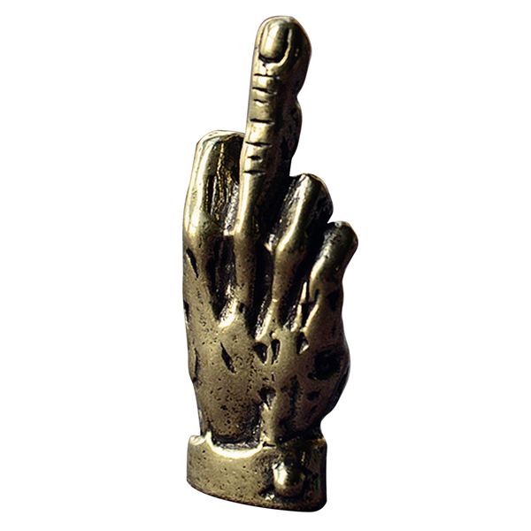 

brass desk ornament hands punk style office statue sculpture portable finger up