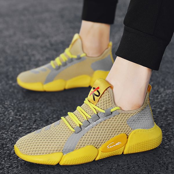

autumn lace up sport running shoes air mesh breathable men's casual shoes jogging fashion sneakers for men trendy, Black
