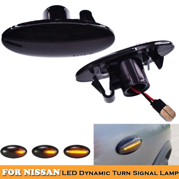 

2pcs led water flowing dynamic turn signal indicator lights for cube qashqai tiida x-trail pixo march juke f15 np300 note