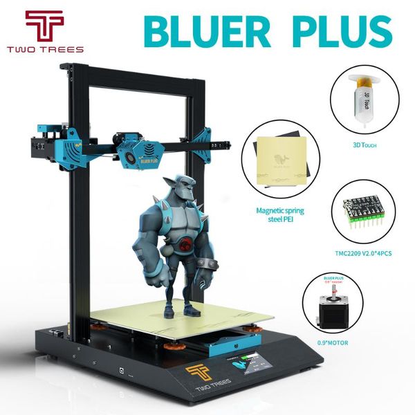 

printers two trees bluer plus i3 upgrade magnetic pei bmg large size tmc2209 touch double y-axis screen 3d printer kit impressora
