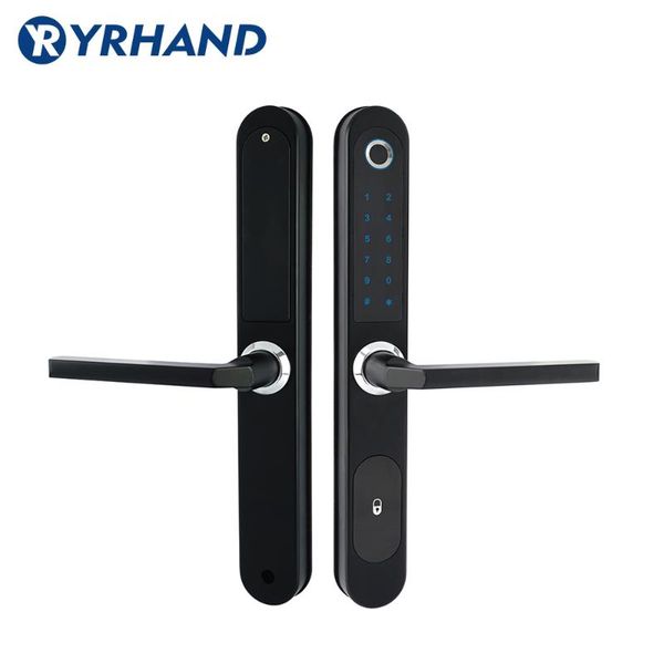 

smart lock waterproof fingerprint digital electronic door for aluminum glass with euro mortise 3585