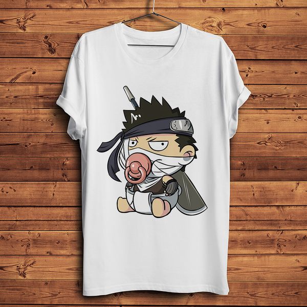 

funny cute baby momochi zabuza and haku anime t shirt men white casual tshirt short sleeve streetwear naruto manga tee