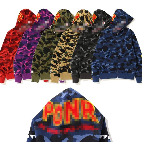 

designer's new autumn/winter camouflage hoodie brand fashion cartoon alphabet hoodie luxury cardigan jacket 6 kinds of color m-3xl 2082, Black