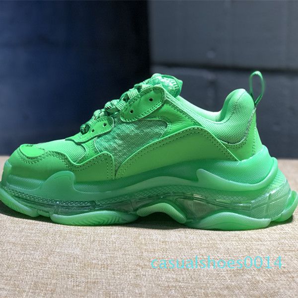 

2019 paris fashion shoes dark green triple s casual shoes dad shoes for men and women beige black sports tennis 35 to 45 years c14