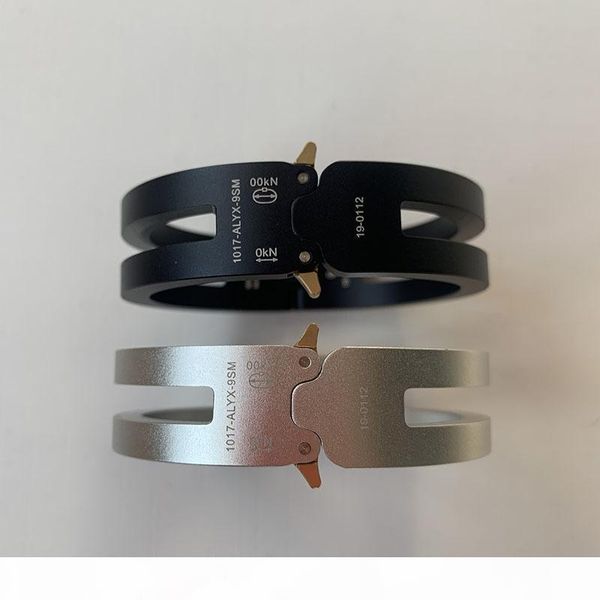 

2019fw 1017 alyx 9sm rollercoaster track alyx aluminium alloy bracelet men women lovers jewelry bangles women, Black