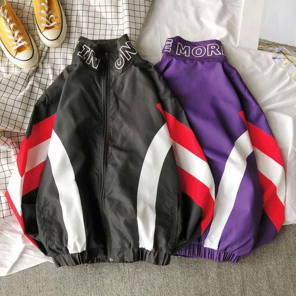 

2020 jackets men patchwork jacket tracksuit high street coats hip hop fashion male streetwear couple windbreaker002, Black;brown