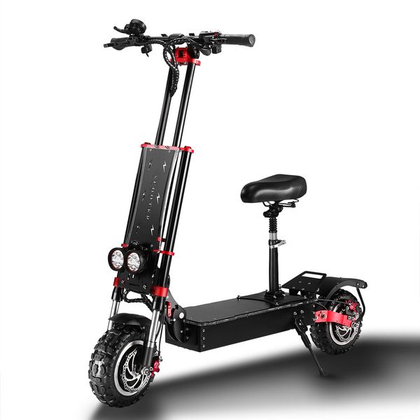 Bici pieghevole da 5600 W Scooter elettrico pieghevole a doppio motore Scooter elettrico da 60 V con pneumatici fuoristrada da 11 pollici e freni idraulici