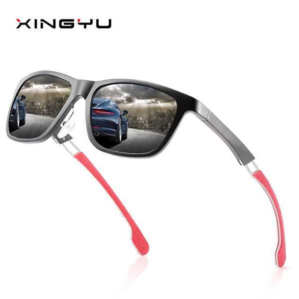 

xingyu vintage sunglasses men polarized square black aluminium magnesium alloy male sun glasses uv driver driving glasses 144, White;black