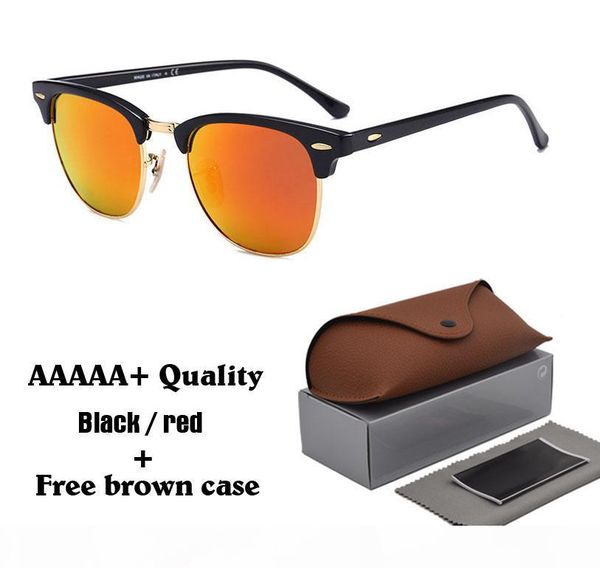 

glass lens ) brand designer fashion men women sunglasses plank frame coating sport vintage sun glasses with box and cases, White;black