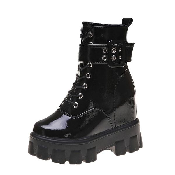 Frauen Stiefel Herbst Booties Damen Plattform Mode Frauen Schuhe 2020 Stiefel-frauen Schnüren Runde Kappe Punk Lolita Rock