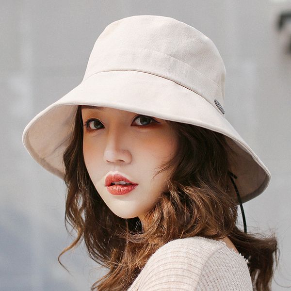 

beanie/skull caps hat female spring and summer fisherman simple solid color big brim outdoor leisure basin manufacturer, Blue;gray