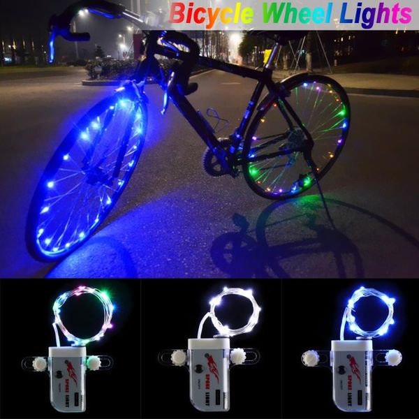 

1 pc colorful led bike wheel rim lights waterproof manual open & close wheel spoke light string bicycle accessories