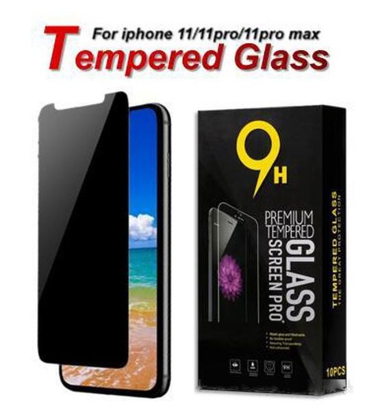 

9h privacy tempered glass anti-spy screen protector film guard for iphone se 2020 11 pro max xs xr max x 8 7 plus 6 6s 5 5s se with package