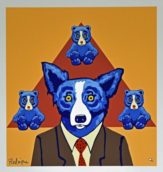 

george rodrigue blue dog bears a resemblance home decor handcrafts /hd print oil painting on canvas wall art canvas pictures 6027