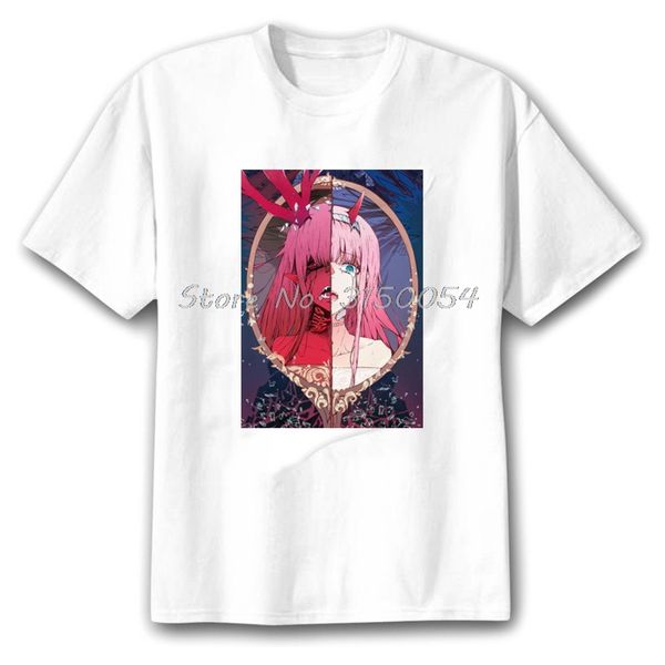 

harajuku мужчины аниме unisex tshirt zero two in the darling franxx печать tshirt повседневный оригинал comic tee аниме хлопок tshirt
