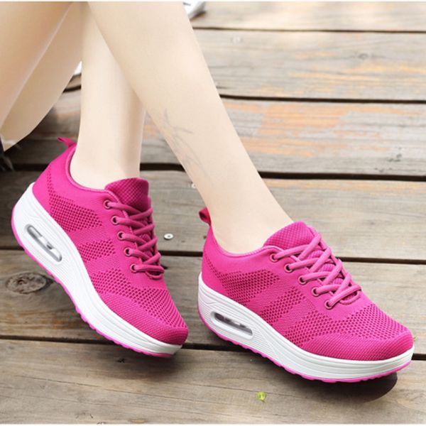 

women casual platform shoes fashion high heels shoes woman wedges women white sneakers heigh increasing zapatos mujer, Black