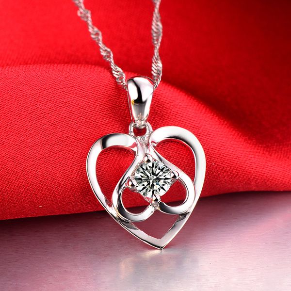 

0.30ct handmade 18k gold natural diamond pendant necklace for women wedding engagement party - dhl shipping, Silver