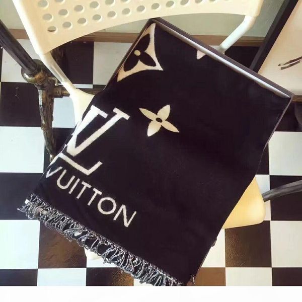 

wool long scarf shawl for women and men classic brand warm scarves scarves wool scarf175cm(175cm, Blue;gray