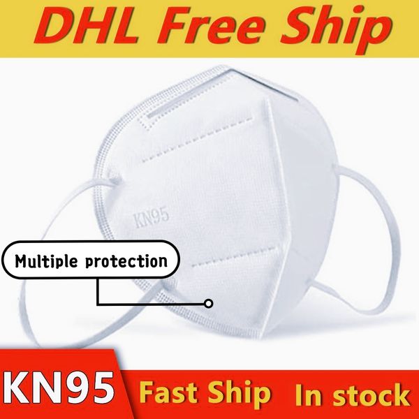 

Free shipping KN95 disposable mask five-layer double melt blown cloth protective mask dust-proof, anti-fog and anti-ultraviolet disposable 3