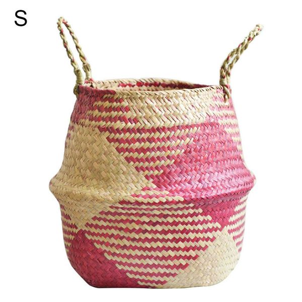 

decoration belly basket flower pot garden laundry storage planter seagrass woven