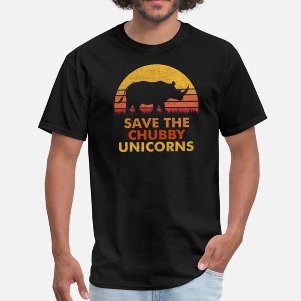 

save the chubby unicorns tee vintage retro colors t shirt men fitness cotton round collar formal fitness comfortable spring autumn shirt