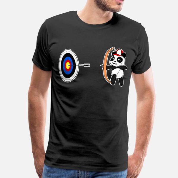 

archery panda t shirt men print cotton o-neck fit loose building spring autumn unique shirt