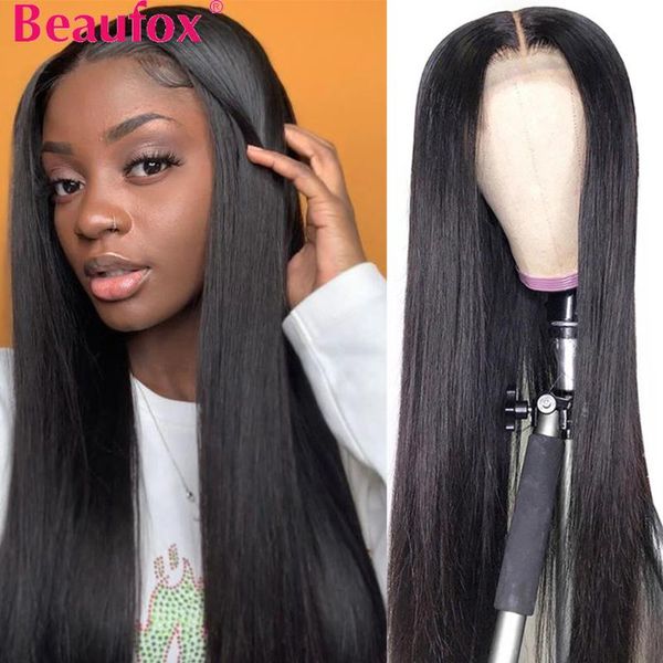 

lace wigs 360 frontal wig pre plucked straight human hair brazilian 150% remy beaufox, Black;brown