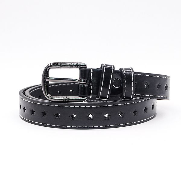 

new arrivals time-limited designers factory direct leather belt womens pin buckle casual all-match korean-style student jeans hollow-out wom, Black;brown