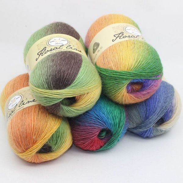 

100g/ball Cashmere Yarn knitting Colorful Line Fancy Melange Yarn Combed Sewing DIY Hand Knitting Thread Scarf 21 Colors