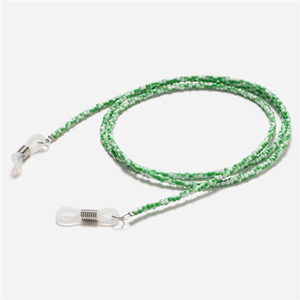 

colorful small acrylic beaded chain glasses chains silicone eyeglasses cord sunglasses necklace band accessories, Silver