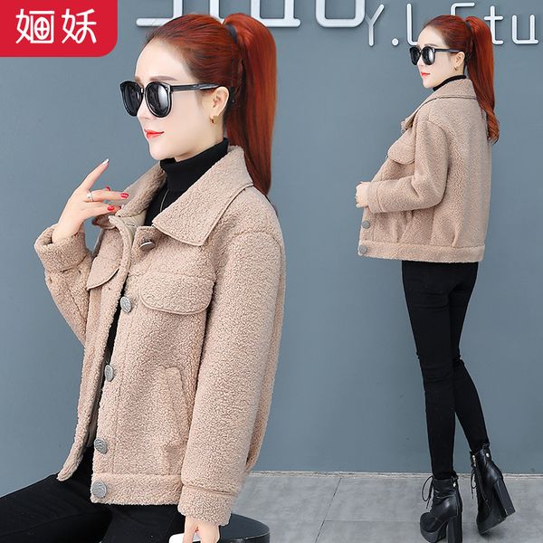 

полушубки наружная крышка для женщин зима 2020 новый корейский lamb полушубок утолщенным зимы, Black