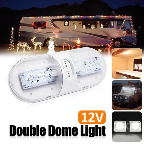

rv led 12v fixture ceiling trailer camper marine oval double dome light drop shipping