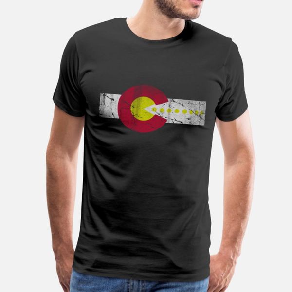 

retro 80s flag of colorado t shirt men designs short sleeve o neck slim famous humor summer outfit shirt