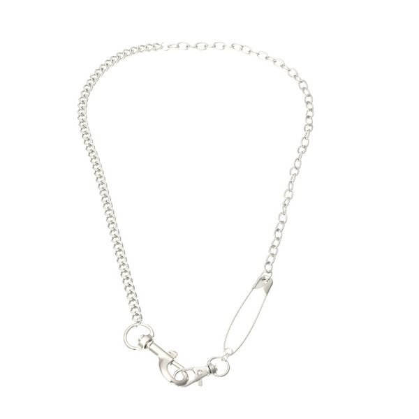 

alloy hip hop pin fashion pendant necklace for women jewelry collares friends chains accessories aesthetics suspension xl10264, Silver
