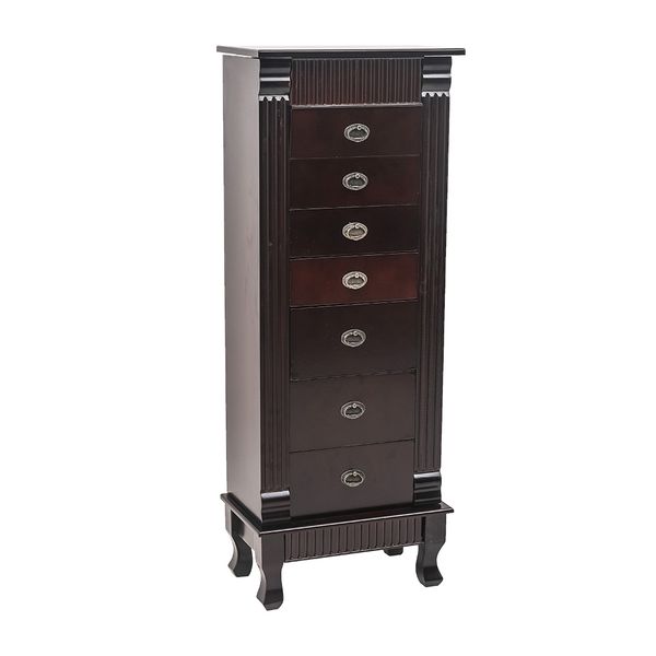 

cabinet jewelry armoire storage chest stand organizer mirror with 7 drawers wooden jewelry mirror cabinet