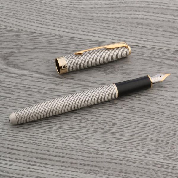 

fountain pens jinhao 75 office student metal clip silver lattice classic style feather arrow golden gift pen