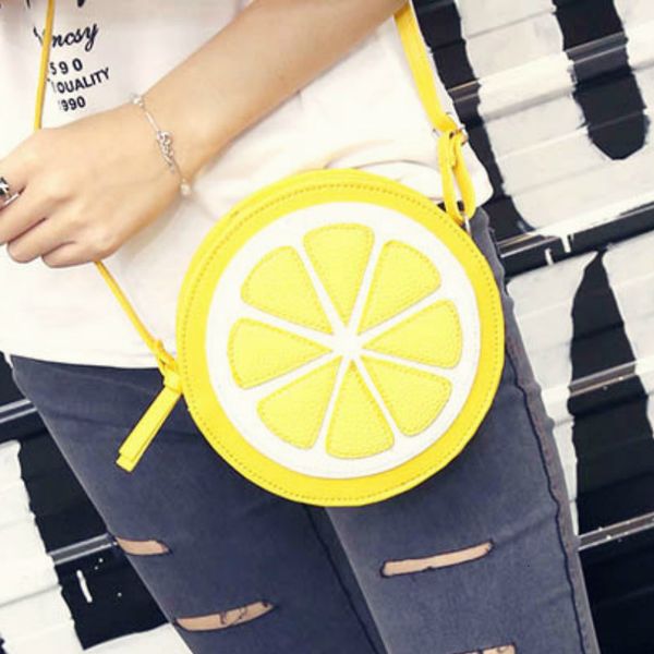 

2020 circular orange lemon women bag zipper messenger bags crossbody waterproof handbags brand designer purse lady shoulder bags
