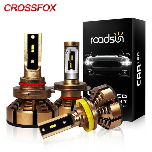 

crossfox h11 led h7 h1 9005 3 9006 4 h4 led h9 h8 headlight bulbs hign low beam car lamps 12v auto light 6000k