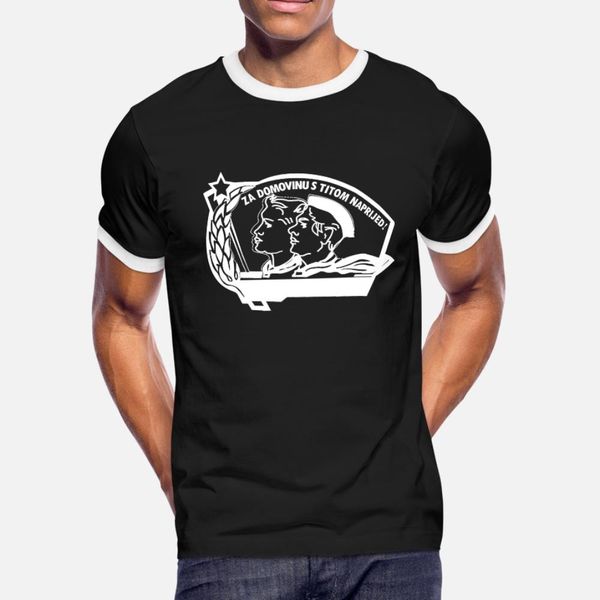 

za domovinu s titom naprijed w t shirt men character cotton round collar anti-wrinkle funny casual spring autumn standard shirt